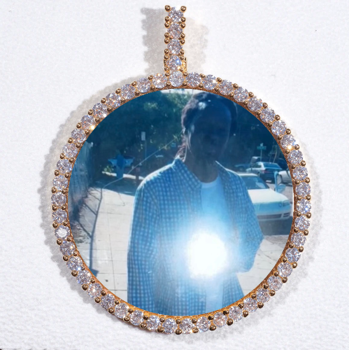 LARGE 3D CIRCLE CUSTOM PICTURE PENDANT