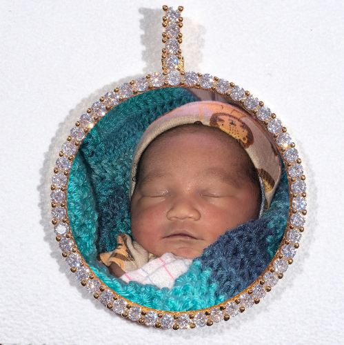 LARGE 3D CIRCLE CUSTOM PICTURE PENDANT