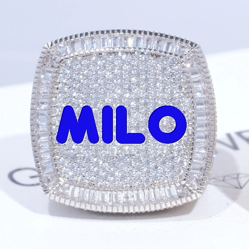 CUSTOM LETTER 3D ICED RING