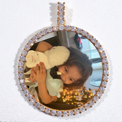 LARGE 3D CIRCLE CUSTOM PICTURE PENDANT