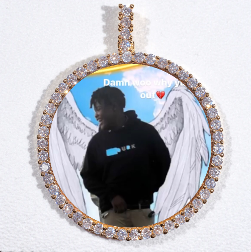 LARGE 3D CIRCLE CUSTOM PICTURE PENDANT