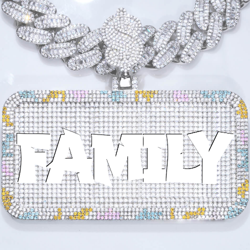 CUSTOM LETTER NECKLACE 3D COLORFUL SQUARE