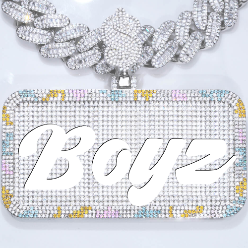 CUSTOM LETTER NECKLACE 3D COLORFUL SQUARE