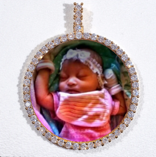 LARGE 3D CIRCLE CUSTOM PICTURE PENDANT