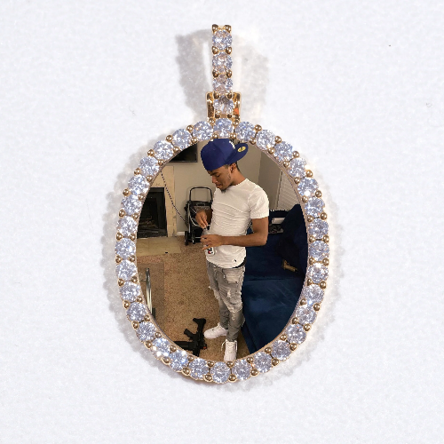 3D Oval Custom Picture Pendant
