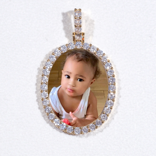 3D Oval Custom Picture Pendant
