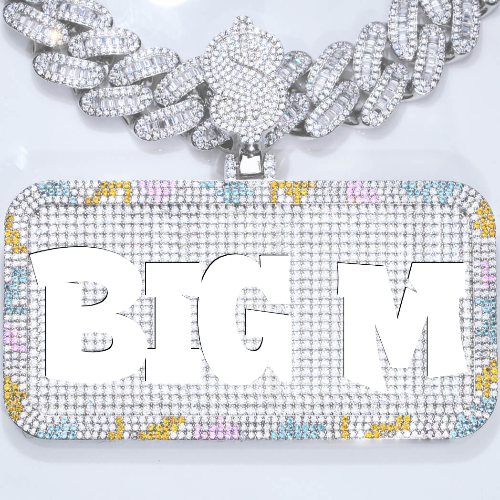 CUSTOM LETTER NECKLACE 3D COLORFUL SQUARE