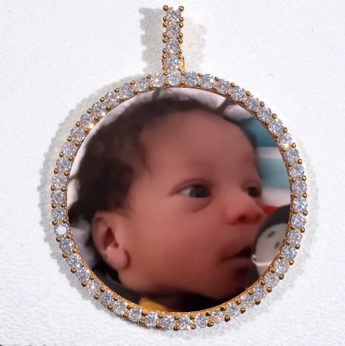 LARGE 3D CIRCLE CUSTOM PICTURE PENDANT