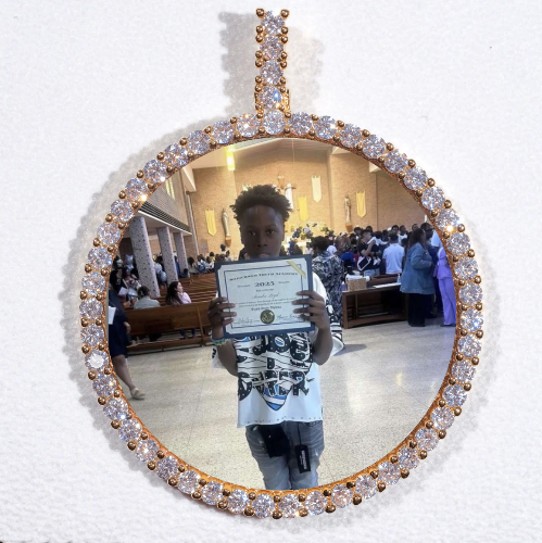 LARGE 3D CIRCLE CUSTOM PICTURE PENDANT