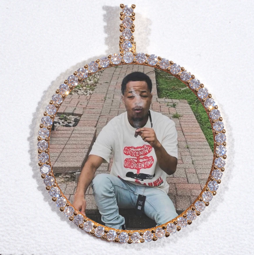 LARGE 3D CIRCLE CUSTOM PICTURE PENDANT