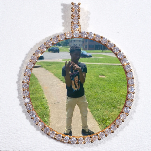 LARGE 3D CIRCLE CUSTOM PICTURE PENDANT