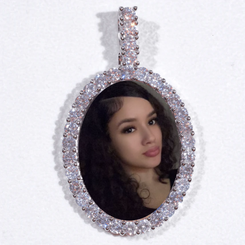 Large 3D Oval Custom Picture Pendant
