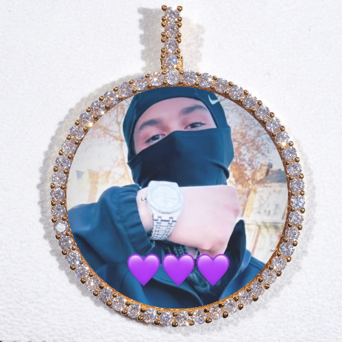 LARGE 3D CIRCLE CUSTOM PICTURE PENDANT