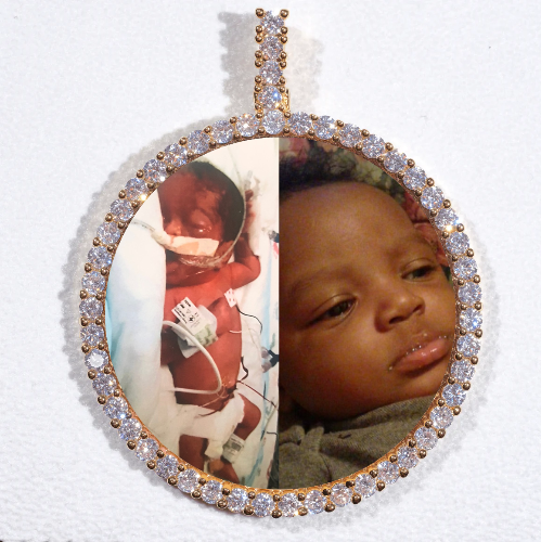 LARGE 3D CIRCLE CUSTOM PICTURE PENDANT