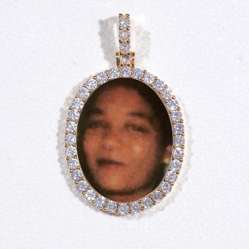 3D Oval Custom Picture Pendant