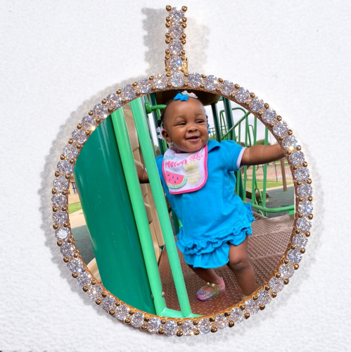 LARGE 3D CIRCLE CUSTOM PICTURE PENDANT