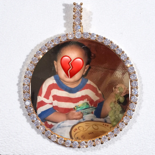 LARGE 3D CIRCLE CUSTOM PICTURE PENDANT