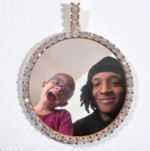 LARGE 3D CIRCLE CUSTOM PICTURE PENDANT