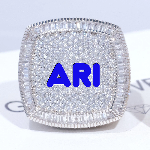 CUSTOM LETTER 3D ICED RING