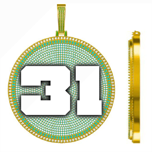 CUSTOM LETTER NECKLACE 3D BIG DISC
