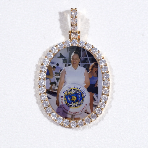 3D Oval Custom Picture Pendant