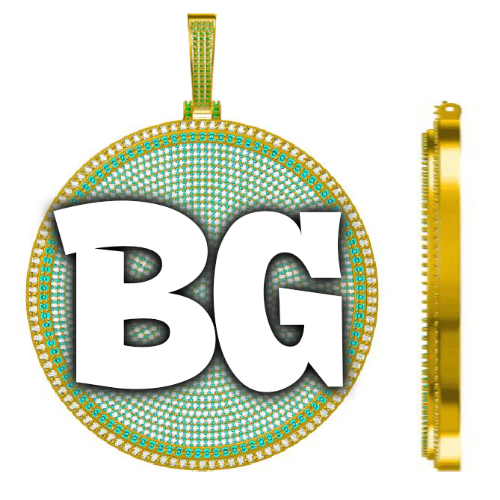 CUSTOM LETTER NECKLACE 3D BIG DISC