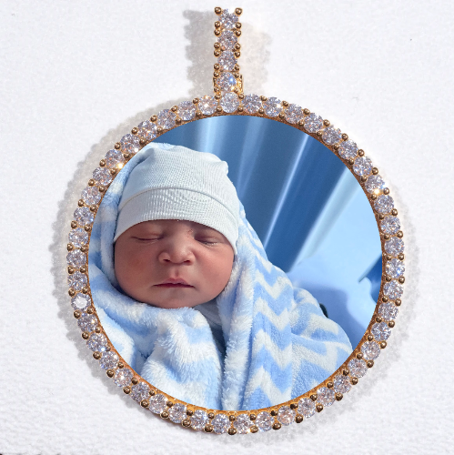 LARGE 3D CIRCLE CUSTOM PICTURE PENDANT