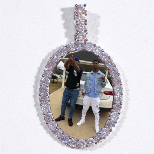Large 3D Oval Custom Picture Pendant