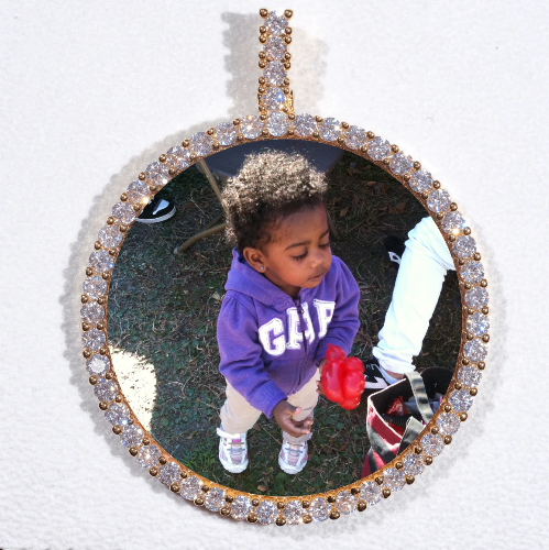LARGE 3D CIRCLE CUSTOM PICTURE PENDANT
