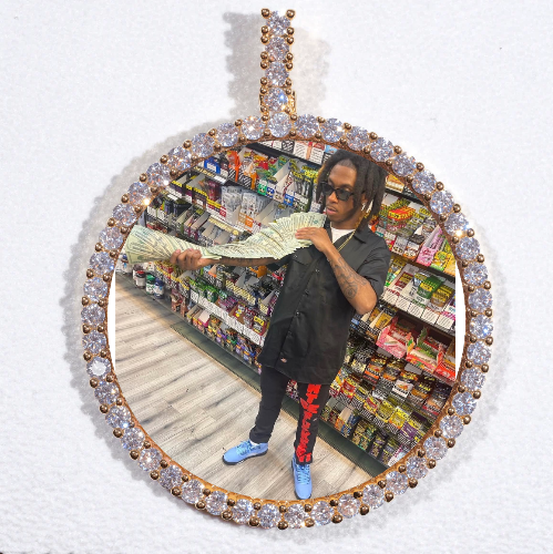 LARGE 3D CIRCLE CUSTOM PICTURE PENDANT