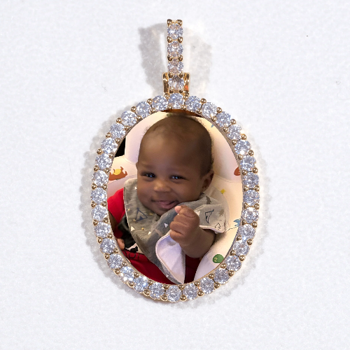 3D Oval Custom Picture Pendant