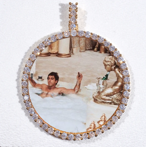 LARGE 3D CIRCLE CUSTOM PICTURE PENDANT