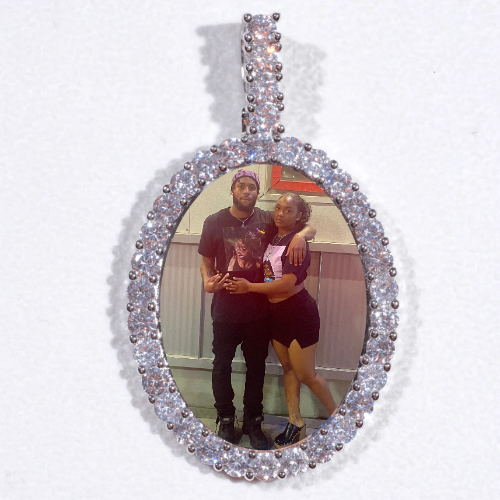 Large 3D Oval Custom Picture Pendant