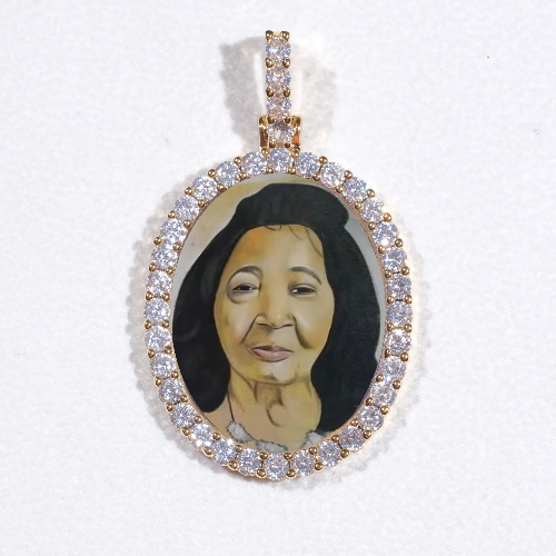 3D Oval Custom Picture Pendant