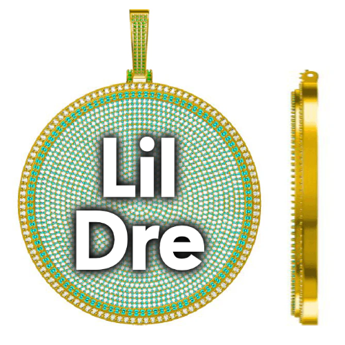 CUSTOM LETTER NECKLACE 3D BIG DISC