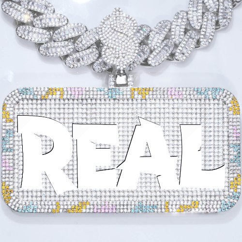 CUSTOM LETTER NECKLACE 3D COLORFUL SQUARE