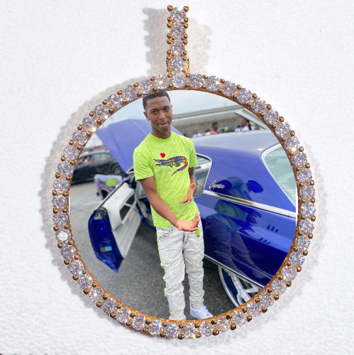 LARGE 3D CIRCLE CUSTOM PICTURE PENDANT