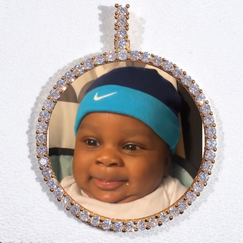 LARGE 3D CIRCLE CUSTOM PICTURE PENDANT