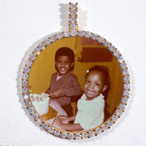 LARGE 3D CIRCLE CUSTOM PICTURE PENDANT