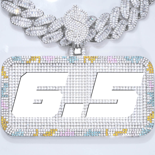 CUSTOM LETTER NECKLACE 3D COLORFUL SQUARE