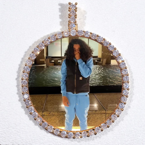 LARGE 3D CIRCLE CUSTOM PICTURE PENDANT