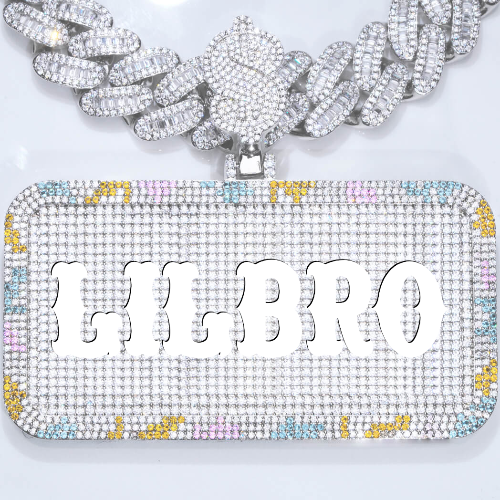 CUSTOM LETTER NECKLACE 3D COLORFUL SQUARE