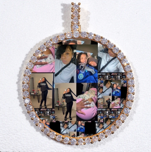 LARGE 3D CIRCLE CUSTOM PICTURE PENDANT