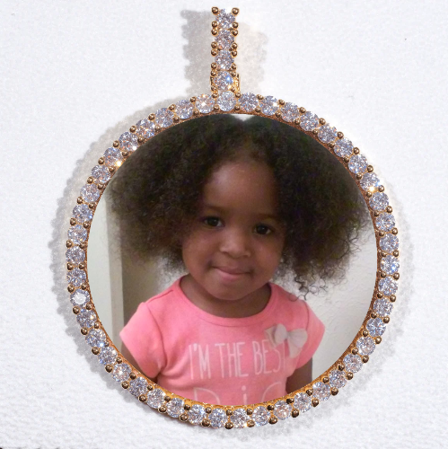 LARGE 3D CIRCLE CUSTOM PICTURE PENDANT