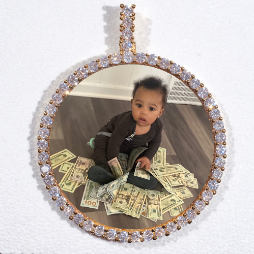 LARGE 3D CIRCLE CUSTOM PICTURE PENDANT