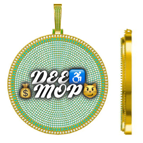 CUSTOM LETTER NECKLACE 3D BIG DISC