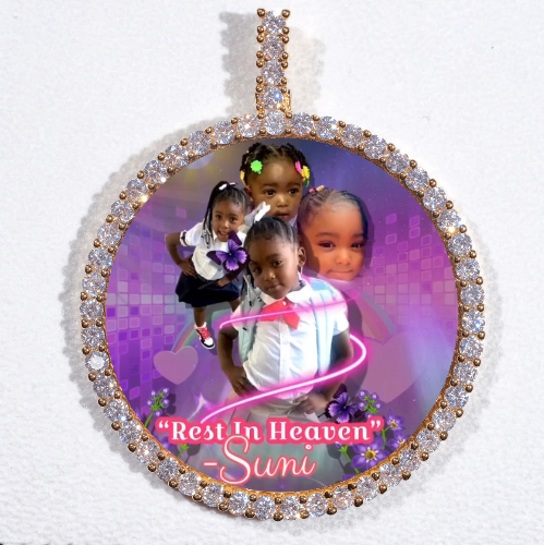 LARGE 3D CIRCLE CUSTOM PICTURE PENDANT