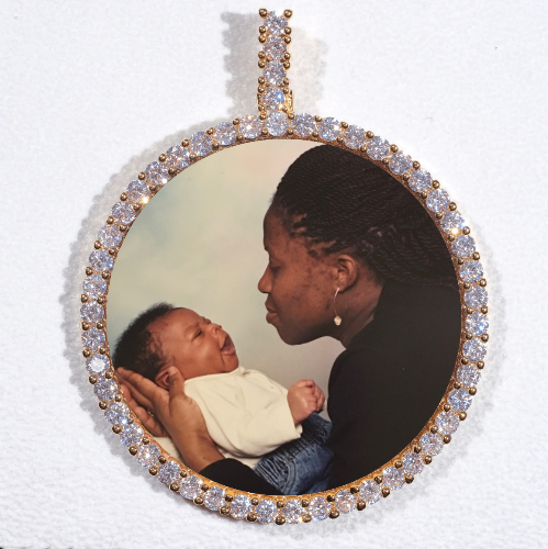 LARGE 3D CIRCLE CUSTOM PICTURE PENDANT