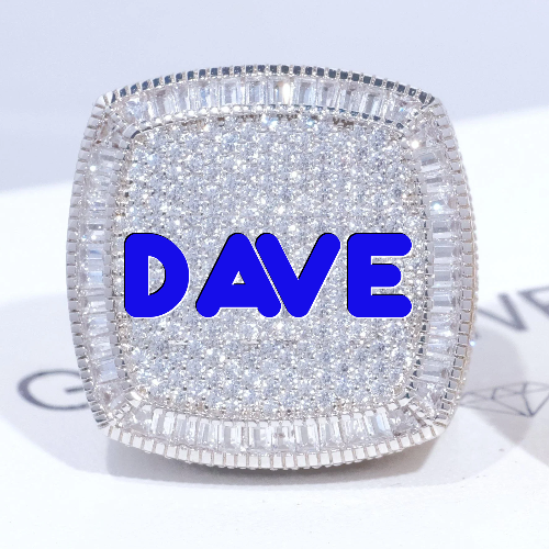 CUSTOM LETTER 3D ICED RING