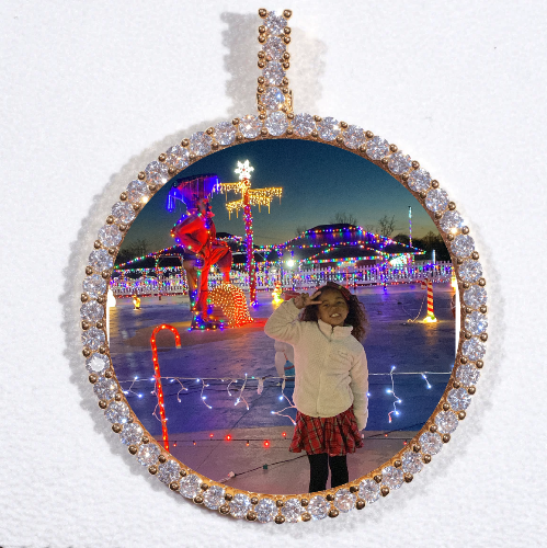 LARGE 3D CIRCLE CUSTOM PICTURE PENDANT